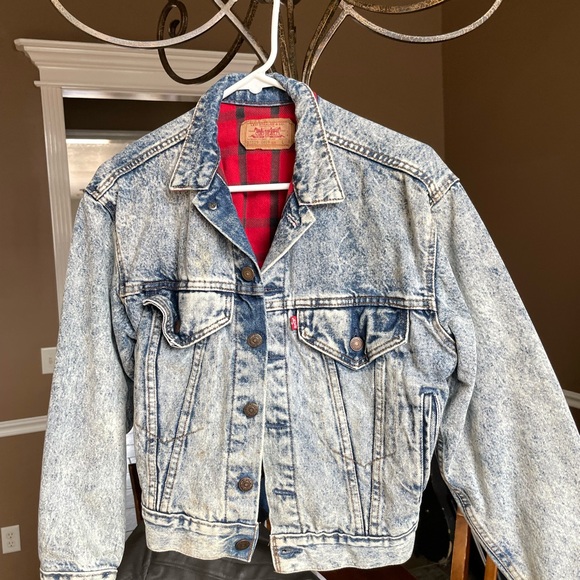 Vintage 90’s LEVI’S stonewashed lined jean jacket - Youth Large - NICE! - Picture 1 of 3